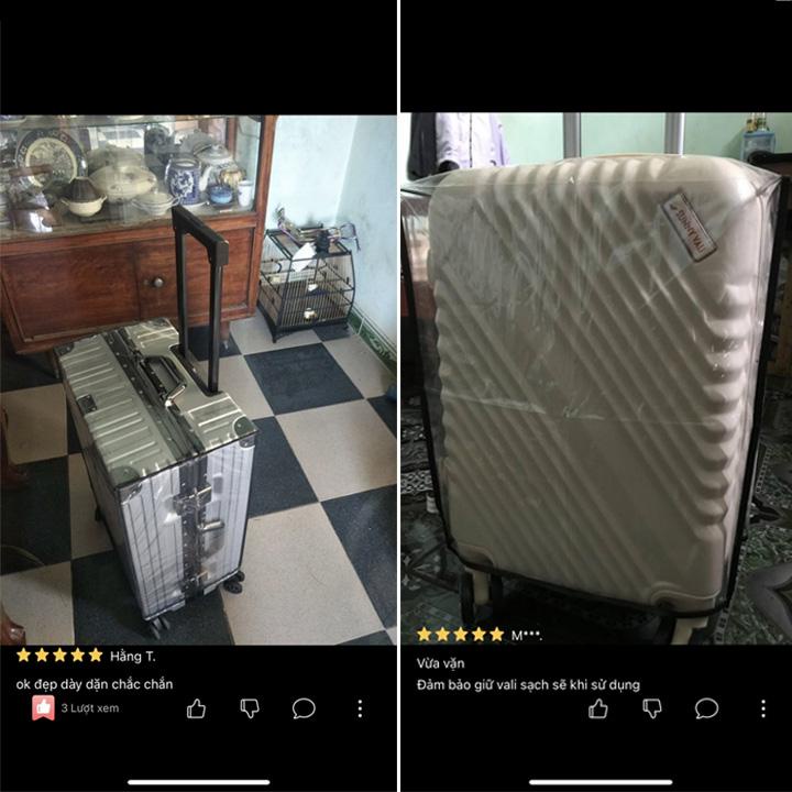 Áo Trùm Vali có Viền size 18-20-24-26-28-30 inch M.E.N nhựa trong suốt {cao cấp}