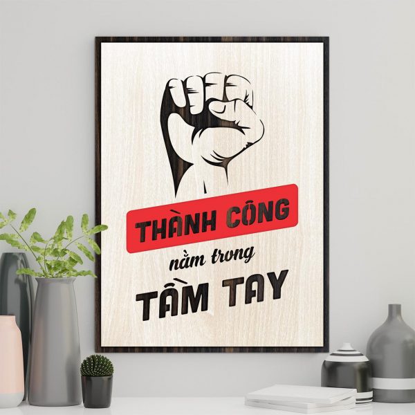 Tranh gỗ decor truyền cảm hứng"Thành công nằm trong tầm tay"