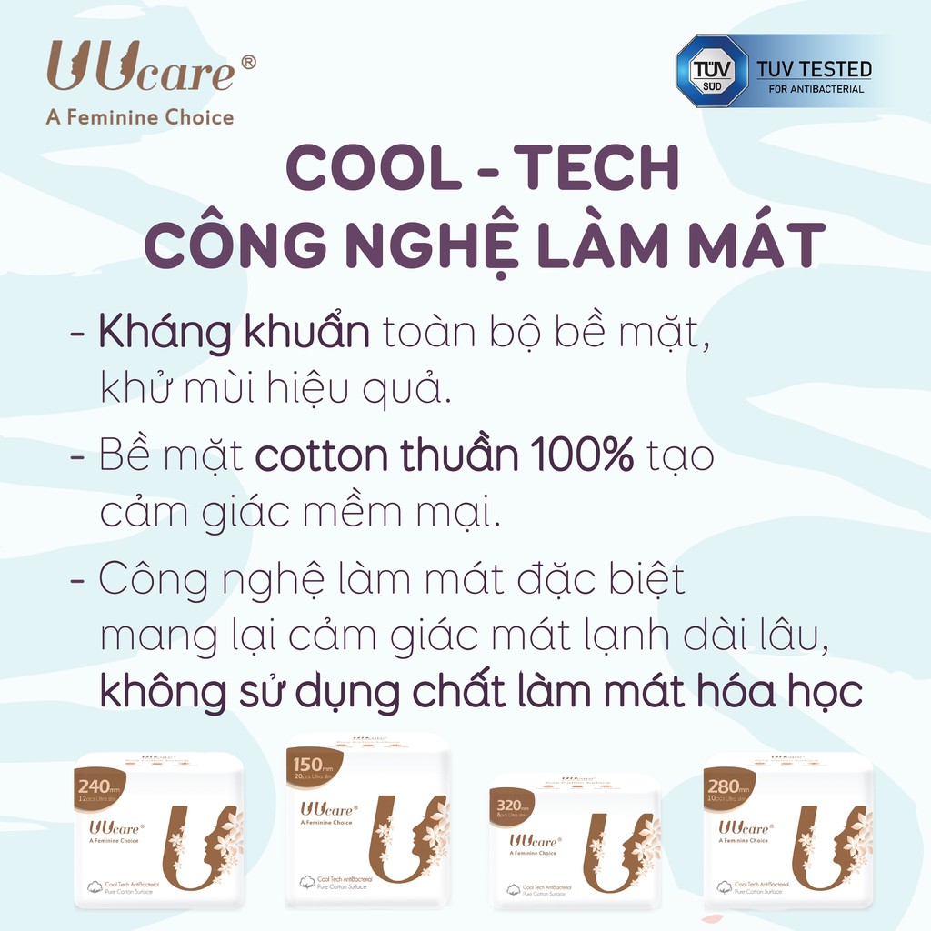 Ảnh Combo tiết kiệm Băng vệ sinh UUcare Singapore Cooltech ban ngày 24cm 12 miếng 1