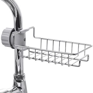 Giỏ Inox Gắn Vòi Rửa Bát Tiện Lợi - Không Rỉ / Giá Treo Vòi Inox Đựng Đồ , Giẻ Rửa Chén Bát