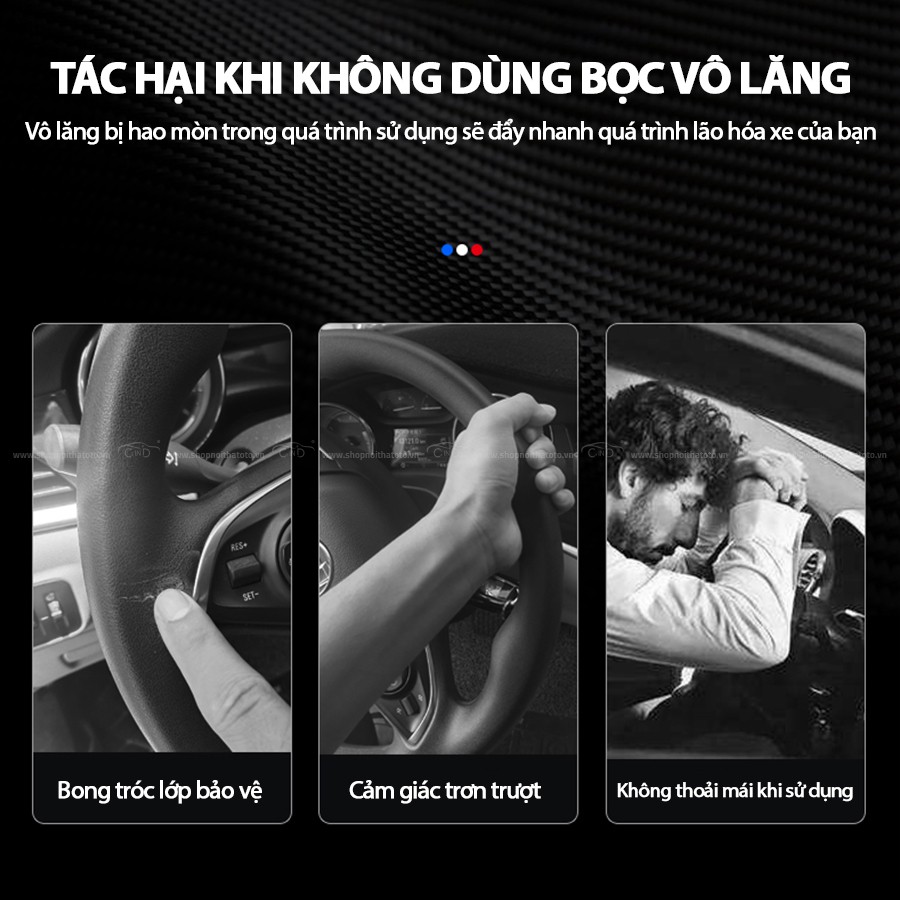 Bọc Vô Lăng CIND 5007 Size M Màu Đen