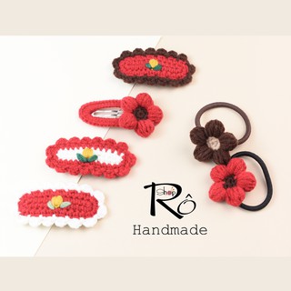Combo 6 kẹp tóc, cột tóc nhiều màu cho nữ và bé gái 6cm phong cách vintage Hàn Quốc|Shop Rô Handmade