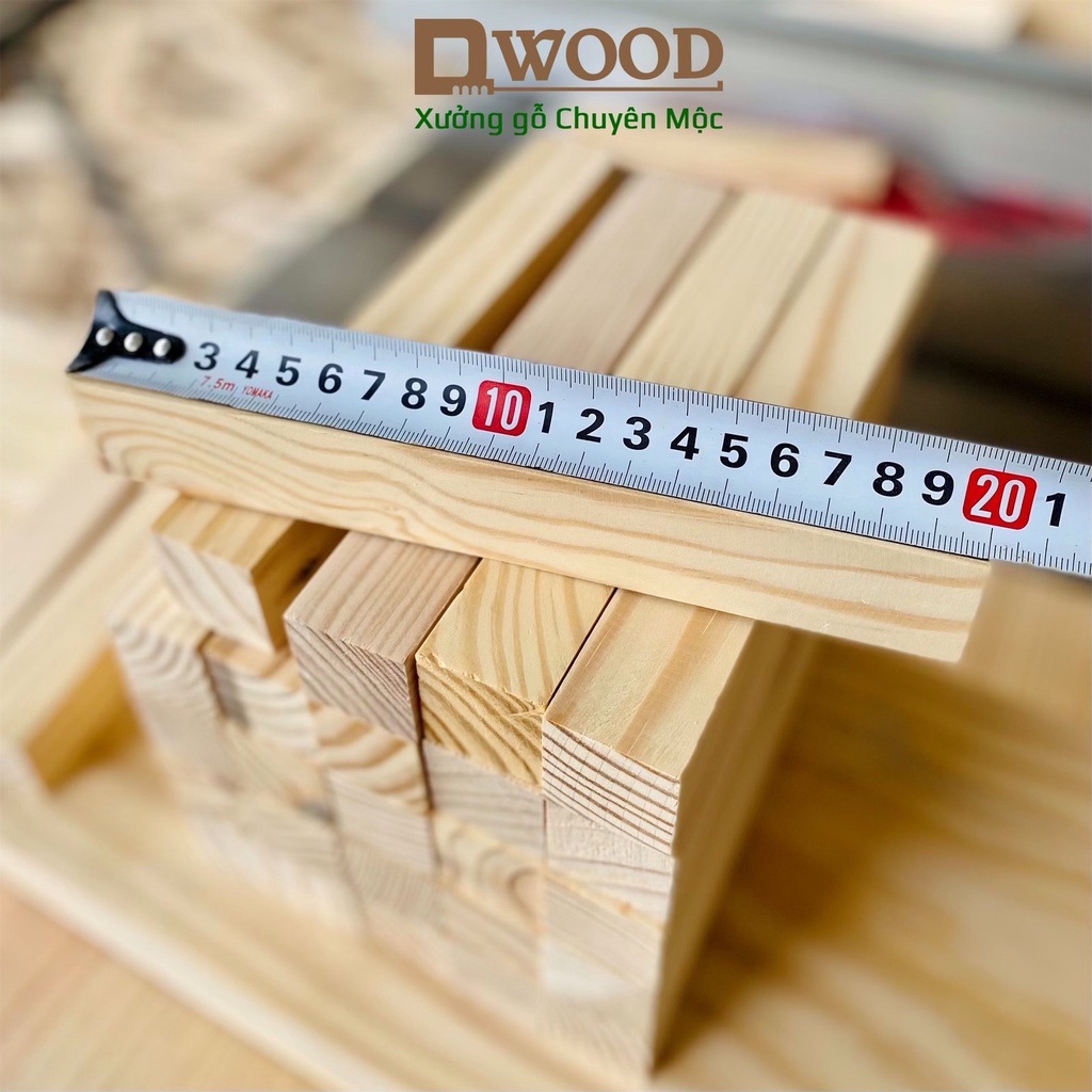 Ảnh Thanh gỗ thông DWOOD vuông 3cm dài 20cm - 30cm đã xử lý đẹp các bề mặt 4