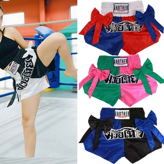 Thaiboxing Quần Short Bé Trai Bé Gái Nam Nữ Chuyên Nghiệp Chiến Đấu Thái Quần Thiết Kế Chất Lượng Bowtie Kickbox Ngắn Boxeo Size XS-XXXL