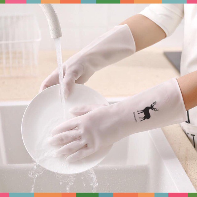 Găng tay cao su hình hươu làm bếp rửa bát siêu dai