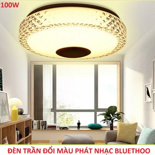 Đèn Ốp Trần Âm Nhạc 3D Bluetooth Thông Minh 2in1 Thời Trang Hiện Đại Đơn Giản
