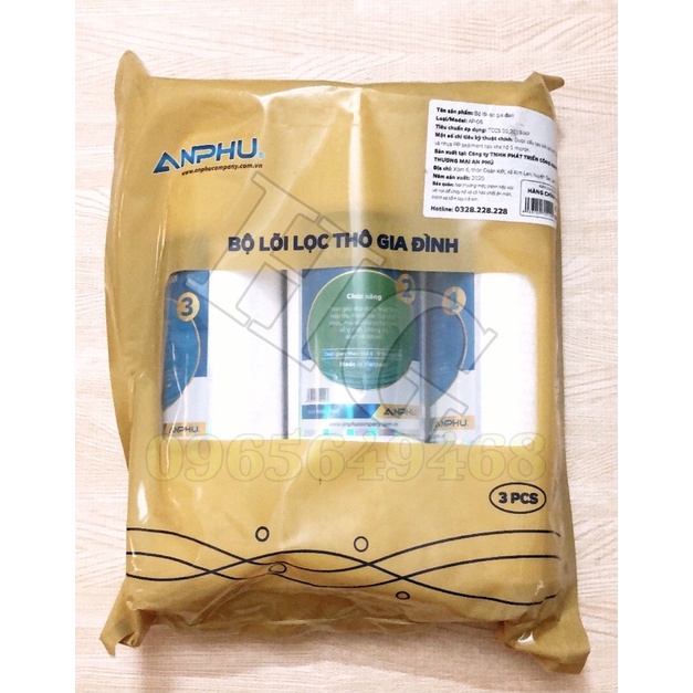 [CHÍNH HÃNG CTY] Bộ Lõi Lọc Nước Thô Gia Đình, Quả Lọc Số 1-2-3 (ẢNH THẬT)