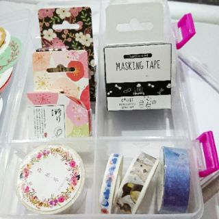Hộp nhựa đựng băng dính washi tape - có size vừa va size to