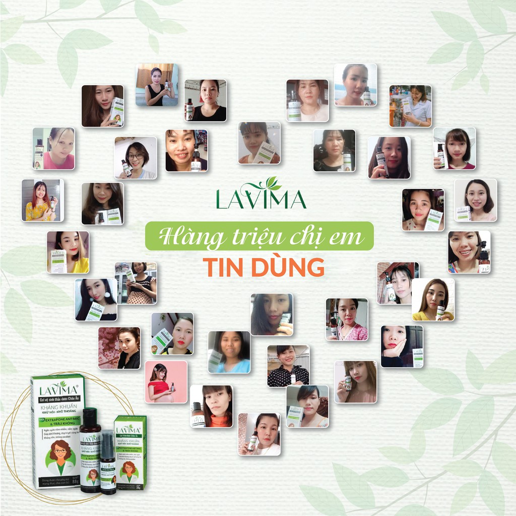 Ảnh Tuýp Gel Rửa Phụ Khoa Thảo Dược Châu Âu LAVIMA Minisize 20g - Huyết Trắng, Nấm Ngứa, Lộ Tuyến, An Toàn Cho Mẹ Bầu 4
