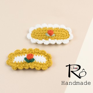 Set 2 kẹp tóc hoa tulip nhiều màu cho nữ và bé gái 6.5cm |Phụ kiện tóc thanh lịch |Shop Rô Handmade