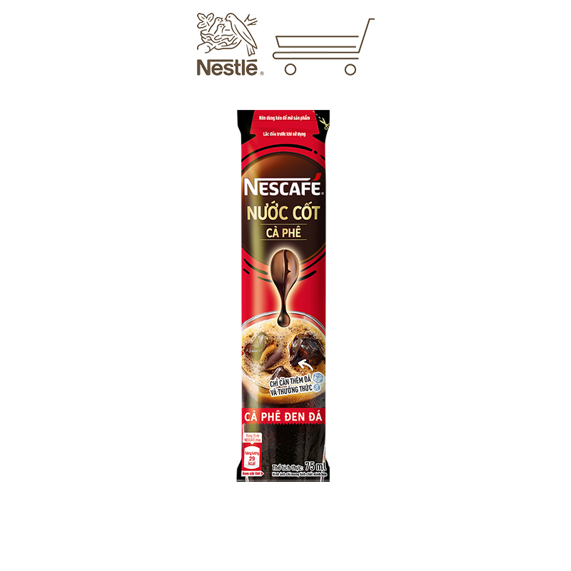 Nước cốt cà phê NESCAFÉ - CÀ PHÊ ĐEN ĐÁ (Hộp 5 gói x 75ml)
