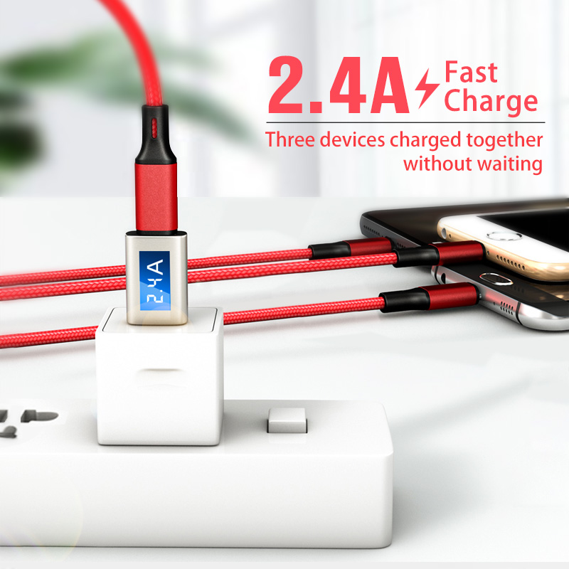Ảnh Cáp Sạc PD Fonken 3 Trong 1 Type C Sang USB-C / Micro USB / iOS 3