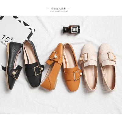 Giày Nữ Size Lớn (33-44) Giày Lười Slip-On Phong Cách Anh Quốc Nữ Giày Da Nhỏ Retro Hai Cánh Giày Đậu Hà Lan Giày Đơn Nữ Size Lớn Giày Nữ Túi Giày Over-Foot Giày Nữ Giày Nữ Thông Thường