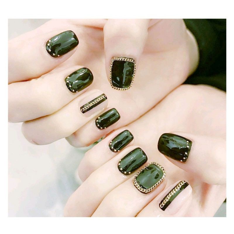 Dây xích nail trang trí móng tay - 08 mẫu dây xích nhiều màu phong cách Hàn Quốc (lẻ 1 dây)