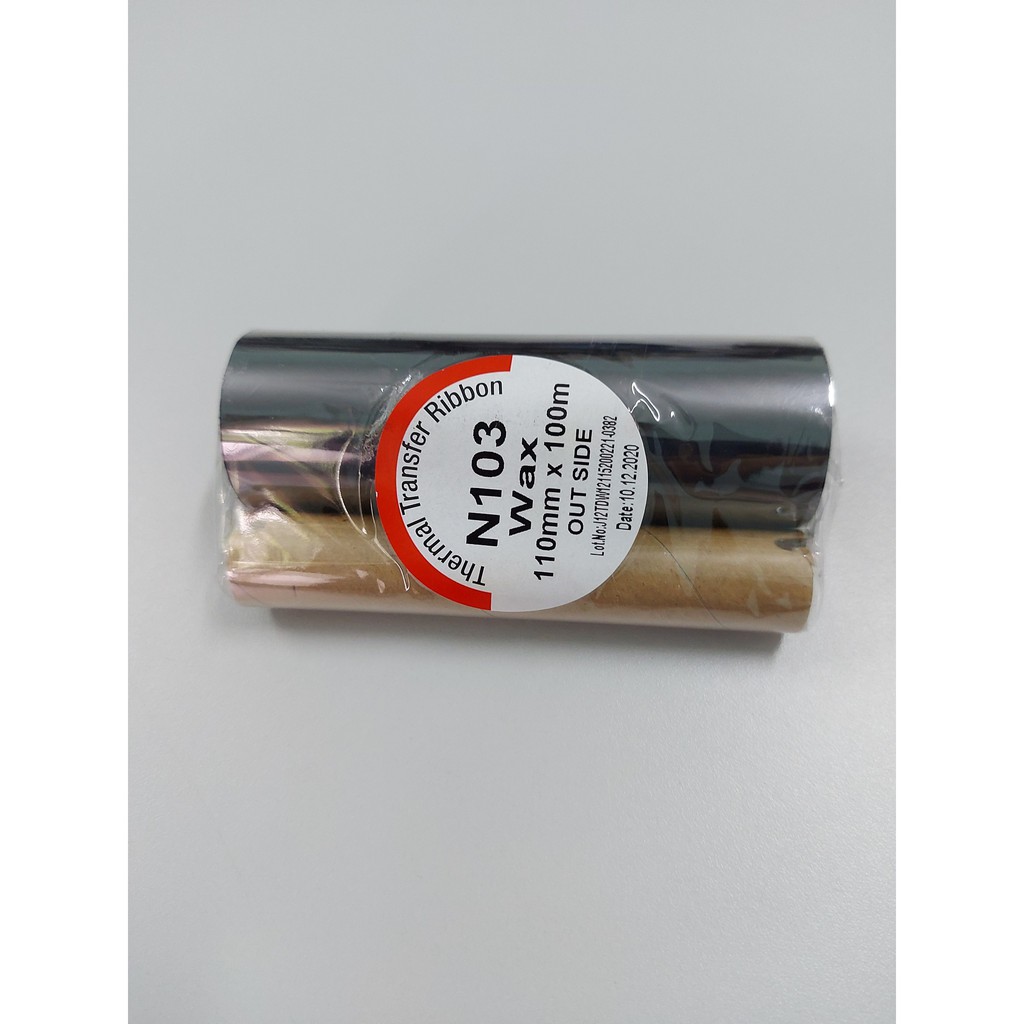 Cuộn mực in tem mã vạch Wax Premium (110mmx100m) - Có kèm lõi [ MỰC NHỎ 110x100 ]