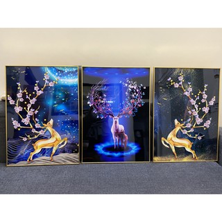 Bộ Tranh Treo Tường Decor Tráng Gương Phong Cách Bắc Âu Treo Phòng Khách Phòng Làm Việc. Tặng Kèm Đinh Treo H3