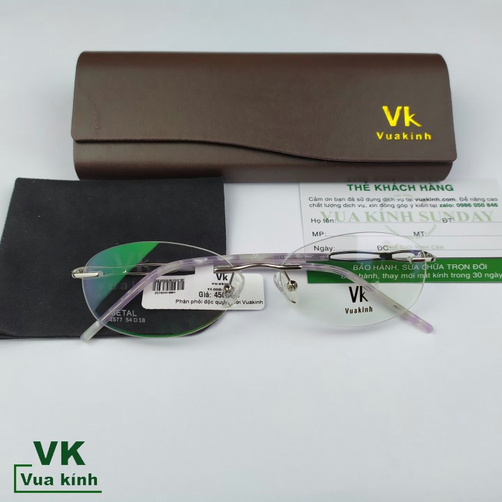 Gọng kính cận khoan không viền VK73