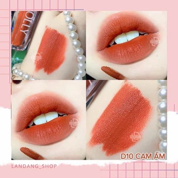 [ Cam ấm - Cam cháy ] Son kem lì không chì Dolly Diamond velvet siêu mềm( tặng dưỡng môi khi mua 3 son )