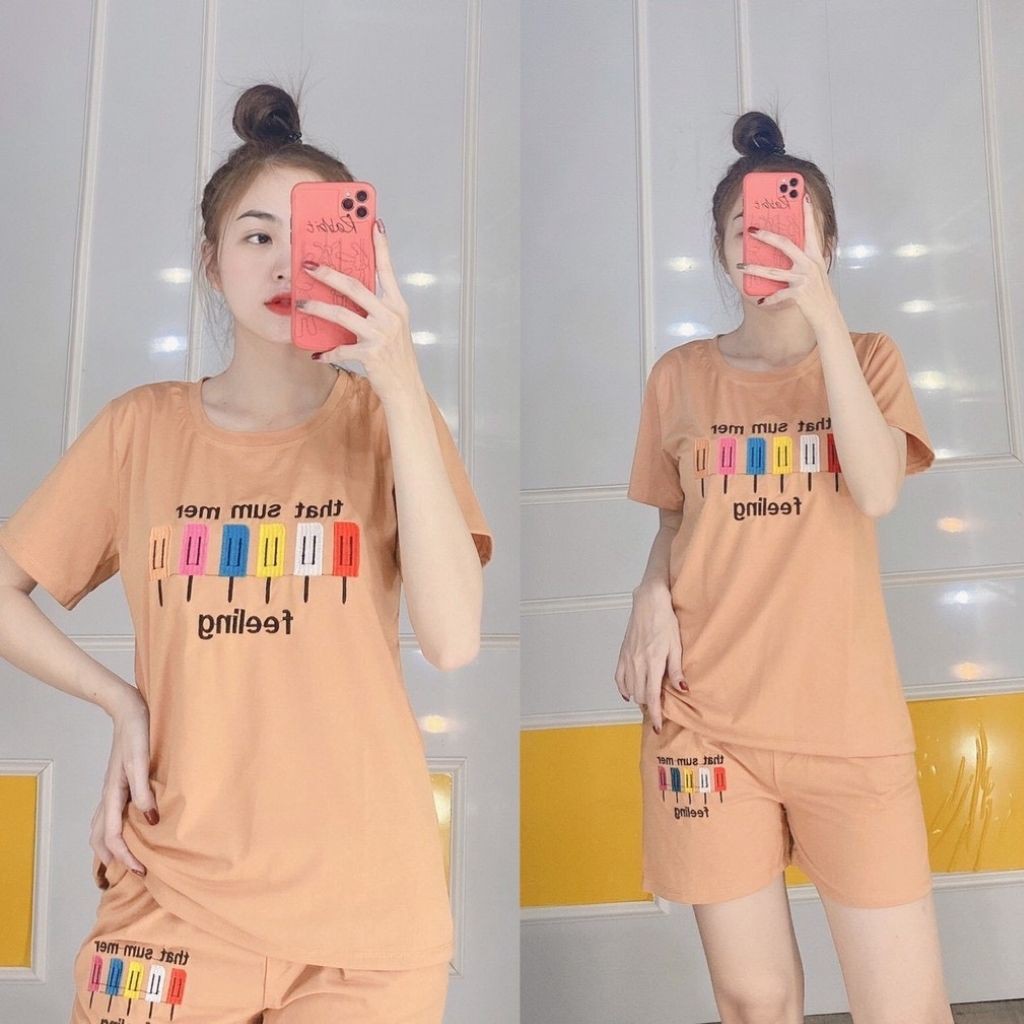 Bộ Quần Áo Nữ Bigsize 43-85kg Thun Cotton Quần Đùi Mùa Hè Mặc Nhà Đi Biển Thể Thao ESHOP BD08