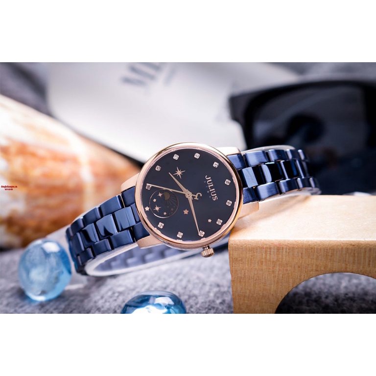 Đồng Hồ Nữ JS-029C Kính Sapphire Julius Star Hàn Quốc Dây Thép