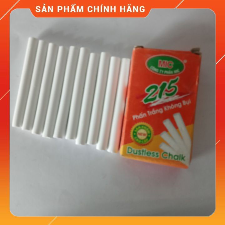 Phấn Mic Trắng, Phấn Màu Viết Bảng Không Bụi Hộp 10 Viên | Shopee ...