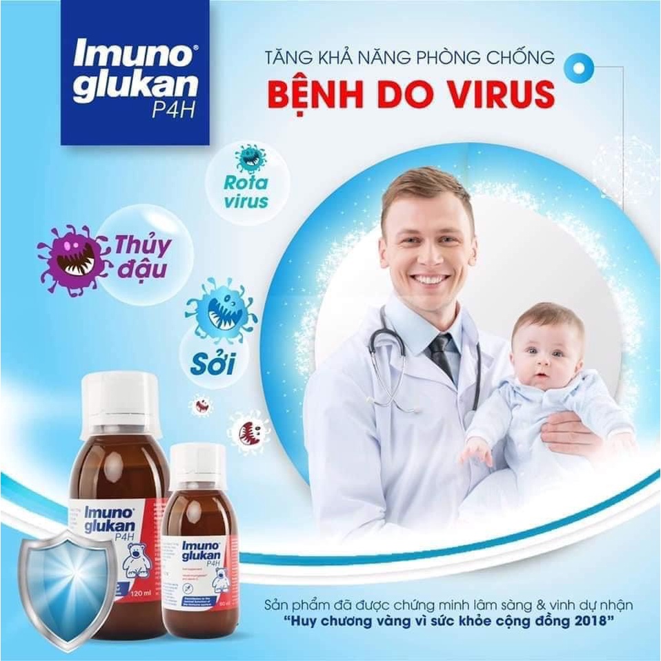 Siro Kan ImunoGlukan hỗ trợ miễn dịch nâng cao sức đề kháng cho bé - chai 120ml hanzomart