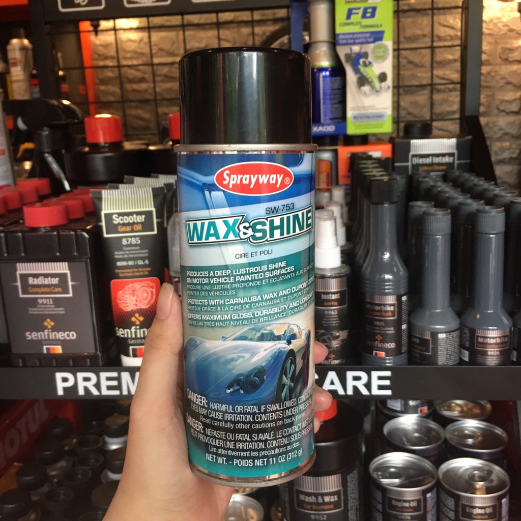 Chai Xịt Làm Sạch Và Đánh Bóng Sơn Xe Ô Tô Từ Mỹ Sprayway Wax & Shine 753 - 312g chamsocxestore