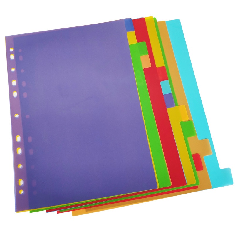Bìa phân trang nhựa - chia file giấy 10 - 12 số khổ A4 Trà My - 1 tập ...