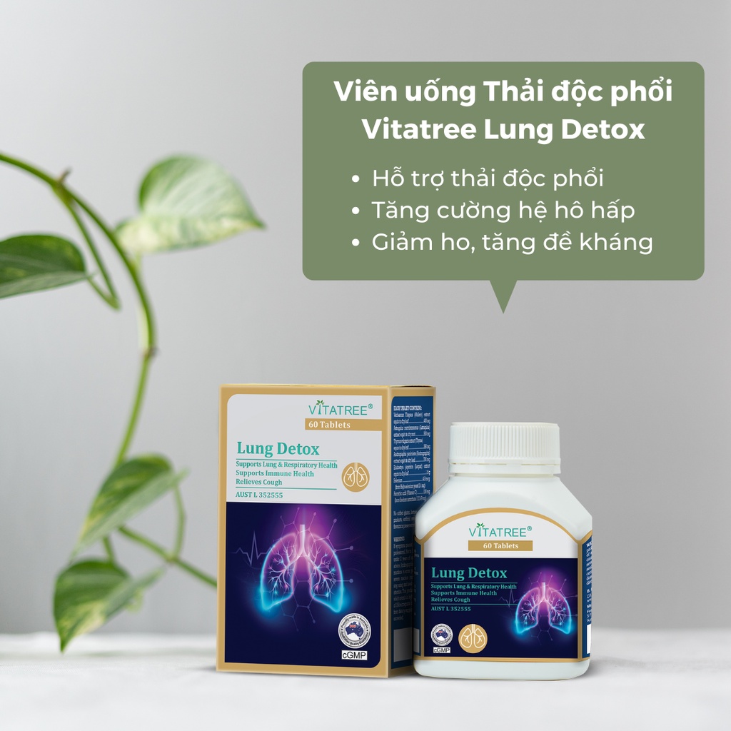 Mô tả Bổ Phổi Úc Vitatree Lung Detox 60 viên Giúp cải thiện các chức năng của Phổi, tăng cường miễn dịch Extaste - 1