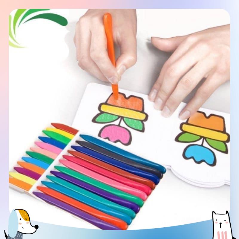 Bộ 24 Bút Màu Hữu Cơ Cho Bé Tập Vẽ - Cao Cấp Tự Nhiên An Toàn - không lem ra tay (Tuyển   )