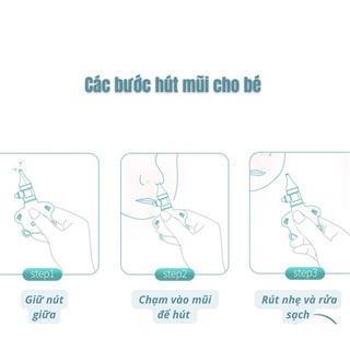 Máy hút mũi cho bé Ehome đầu silicone - dụng cụ làm sạch mũi cho trẻ sơ sinh, an toàn, hình gấu xinh