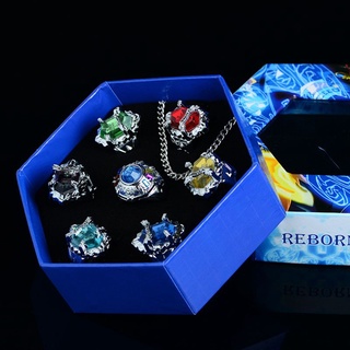 7Pcs/Set Fashion Jewelry Rings Katekyo Hitman Reborn Vongola Anime Alloy Rings