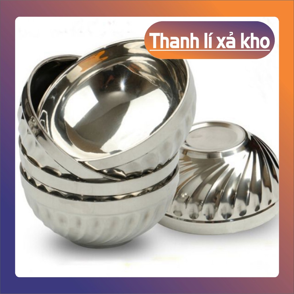Chén inox 💖𝑭𝑹𝑬𝑬𝑺𝑯𝑰𝑷💖 Chén Cơm Inox 304 2 lớp Xoắn Cao Cấp Không Gỉ ...