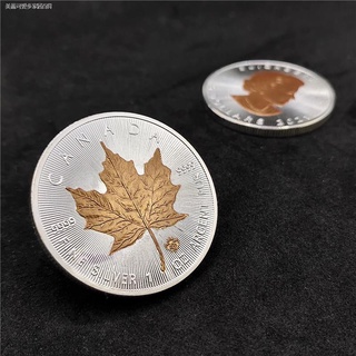 ●2021 Lá Phong Canada Kỷ Niệm Đồng Xu Nữ Hoàng Anh Vàng Bạc Hai Màu Đồng Xu Lá Phong Kỷ Niệm Đồng Xu Mạ Bạc