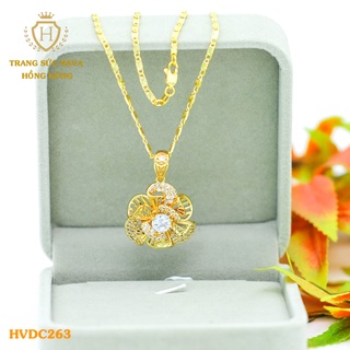 Dây Chuyền Nữ Titan, Vòng Cổ Mặt Hoa Mai Đính Đá Xi Mạ Vàng Non 24k Cao Cấp Trang Sức Hava
