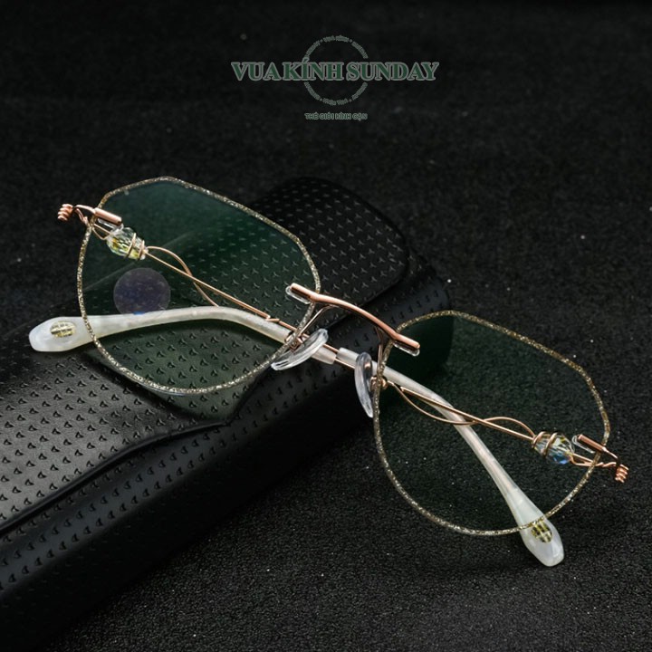 Gọng kính cận khoan không viền nữ VD186