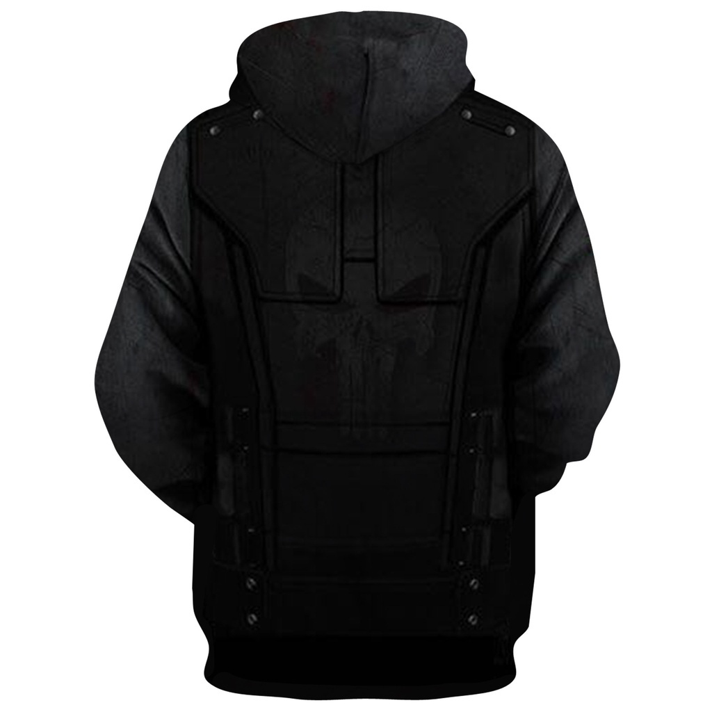 Punisher Áo Hoodie unisex Áo len thời trang Áo khoác ngoài in 3D