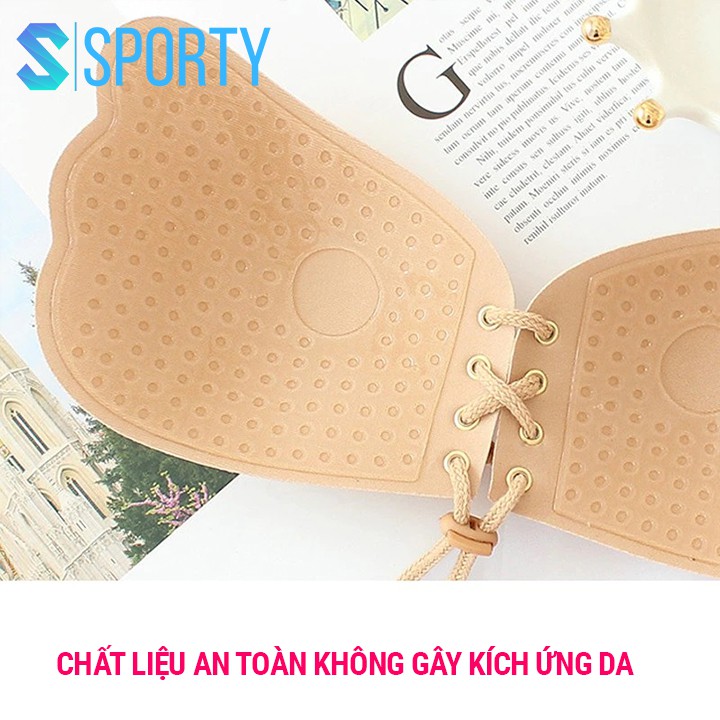 Áo bra không dây SPORTY ML2, miếng dán nâng ngực không quai dây rút thiết kế an toàn