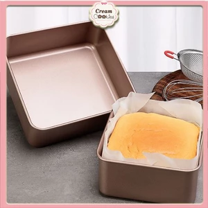 Khuôn Bông Lan Vuông *Vàng Đồng* - Chống Dính Dày Dặn - Làm Bánh CASTELLA Tại Gia