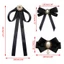 OXXGGKAO Giả Ngọc Trai Ruy Băng Thổ Cẩm Pin Tie Vintage Pre-Tied Cổ Trang Sức Nơ Áo Sơ Mi Cà Vạt Kẹp Cho Nữ G