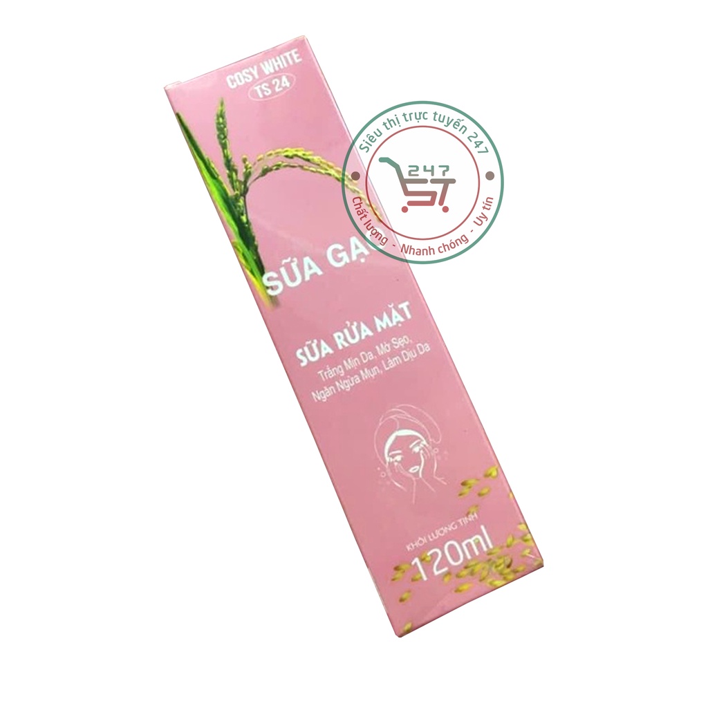 Sữa rửa mặt Trắng mịn Mờ sẹo Ngăn ngừa mụn Làm dịu da Sữa gạo Cosy White 120ml (hồng) chăm sóc da tại nhà hiệu quả