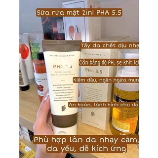 Sữa rửa mặt Wonder Bath PHA 5.5 tạo bọt dịu nhẹ - phù hợp ngay cả da nhạy cảm 130ml