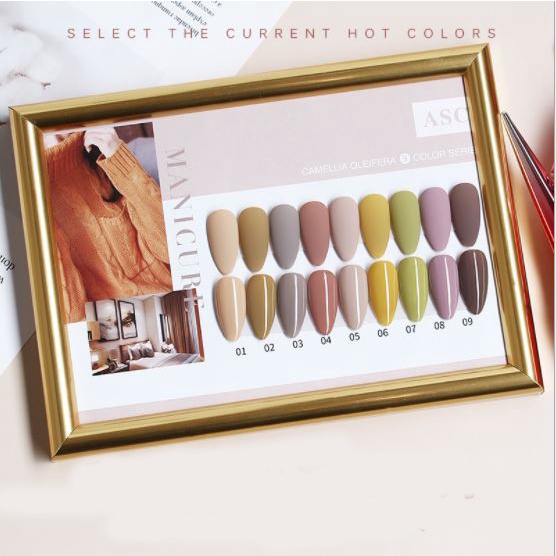 Sơn gel AS mẫu chai đỏ nhọn ASC 9 chai 15ml siêu HOT siêu xịn