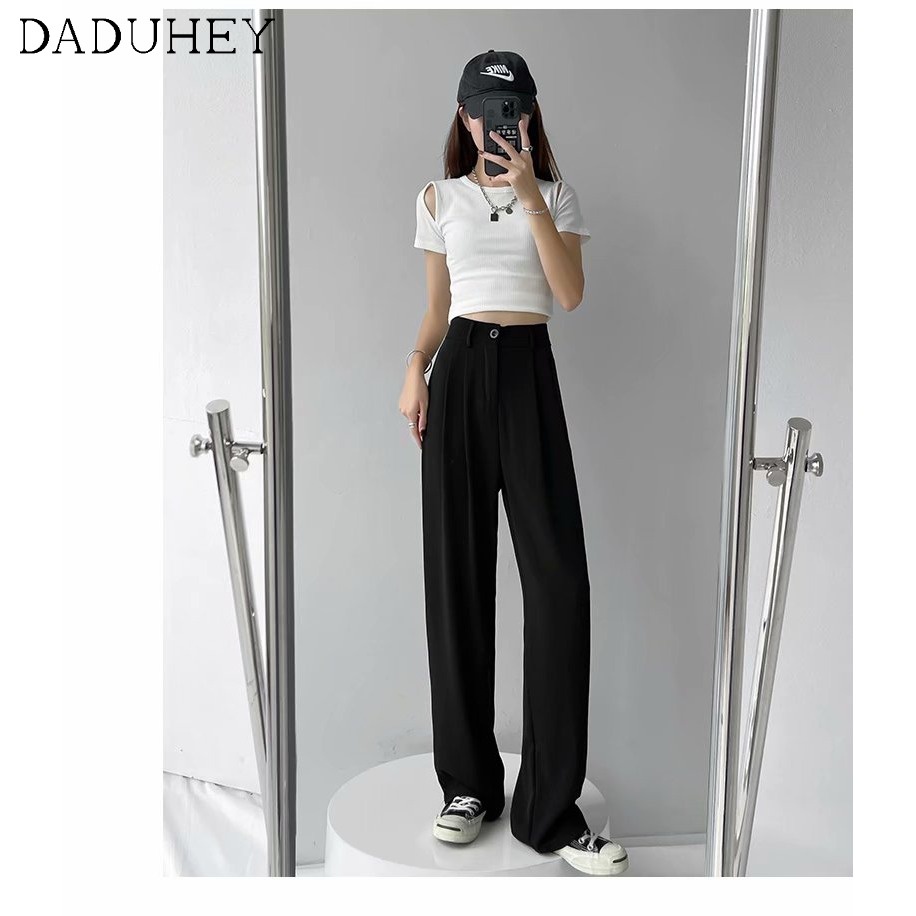 Ảnh Daduhey Quần ống rộng nhẹ lưng cao ống suông thời trang mùa hè cho nữ 4