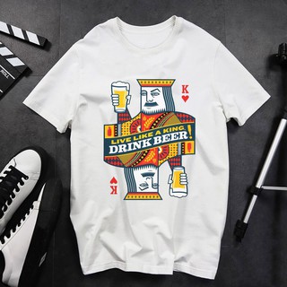 Áo thun Unisex in hình lá bài ông già uống bia siêu ngầu - chất vải cotton mịn mát