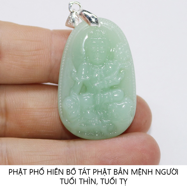 Mặt dây chuyền phật Phổ Hiền Bồ Tát cao cấp size nhỏ - Bản mệnh tuổi Thìn, Tỵ - Tặng kèm theo dây