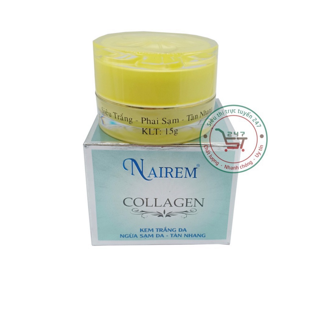 Kem dưỡng Trắng da mặt Ngừa sạm Tàn nhang Xóa nhăn Tái tạo da Nairem 13g (Xanh dương-Xám)