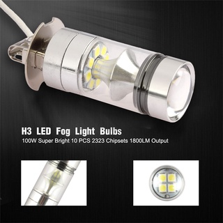 1 / 2 Đèn Pha Chống Sương Mù H3 12 / 24V 100W 1000LM Ánh Sáng Trắng 6000K Cho Ô Tô