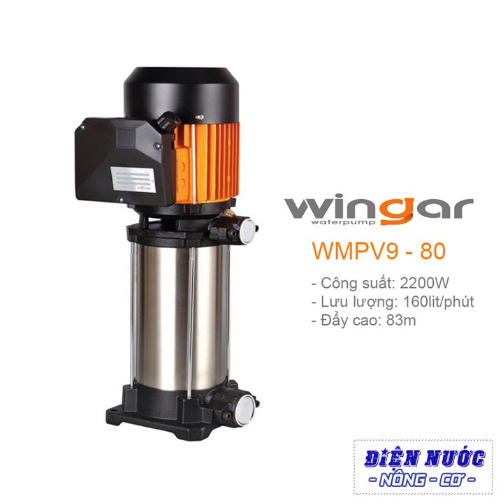 Máy bơm nước đẩy cao 8 tầng cánh lưu lượng cao WINGAR WMPV9-80 - 2200W ...