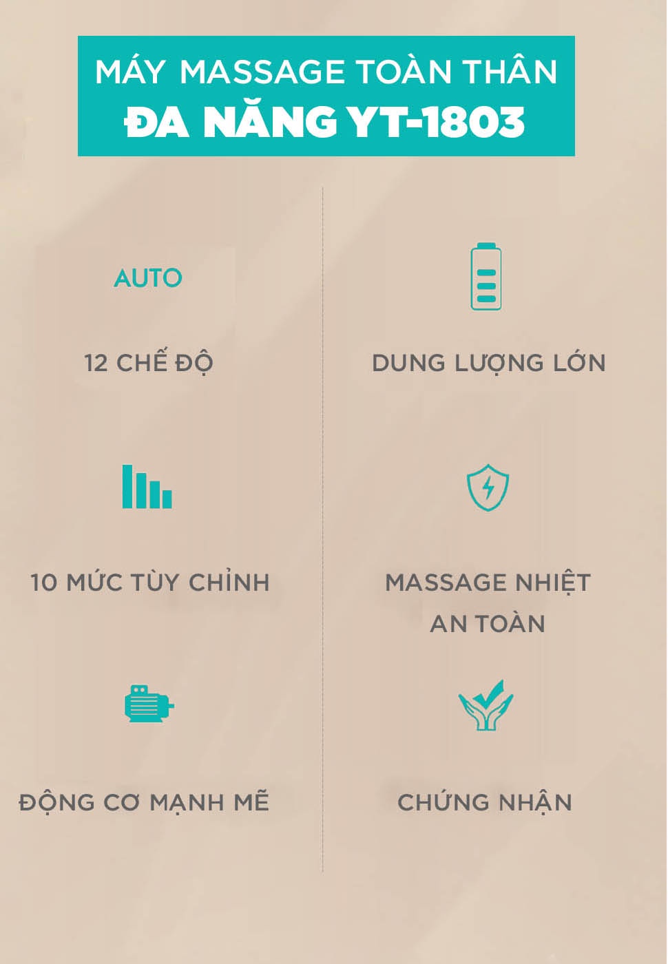 Mô tả Máy Massage Cầm Tay Dành Cho Chị Em KINGTECH YT-1803 - Mát Xa Toàn Thân Đa Năng, Chuyên Sâu Cho Eo Bụng, Cổ - Chính Hãng - 3